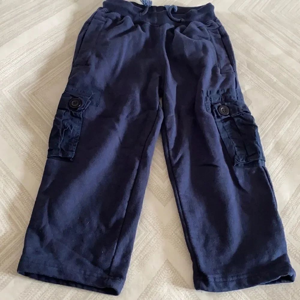 Wes & Willy Little Boys Navy Blue Cargo Sweatpants